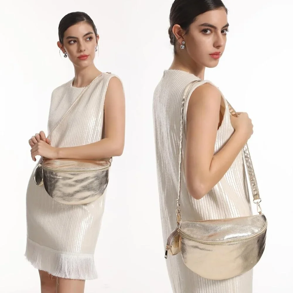 Women’s Leather Crossbody Bag Vegan Sling Purse Fanny Pack Casual Travel